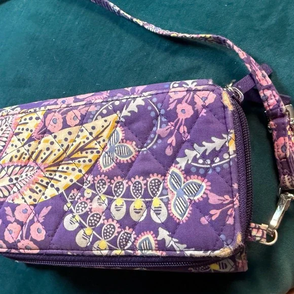 Vera Bradley Purple Paisley Crossbody Wallet Organizer Bag Lot of 3 Bundle Quilt - Picture 12 of 16